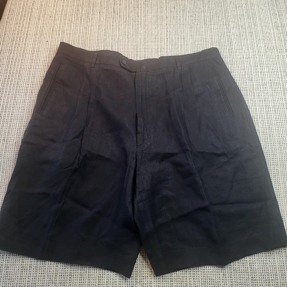 Zanella‎ Shorts Mens 40 Black Chino Pleated Front Tailored Casual Summer